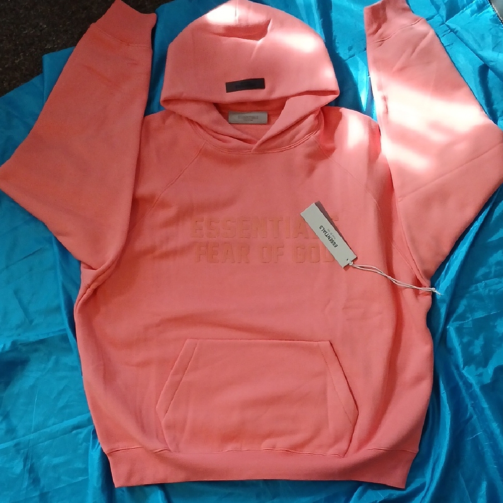 Fear of God Essentials Pink Hoodie